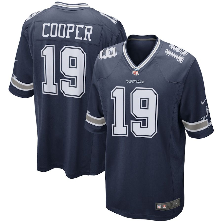 Men Dallas Cowboys 19 Amari Cooper Nike Navy Game Team NFL Jersey